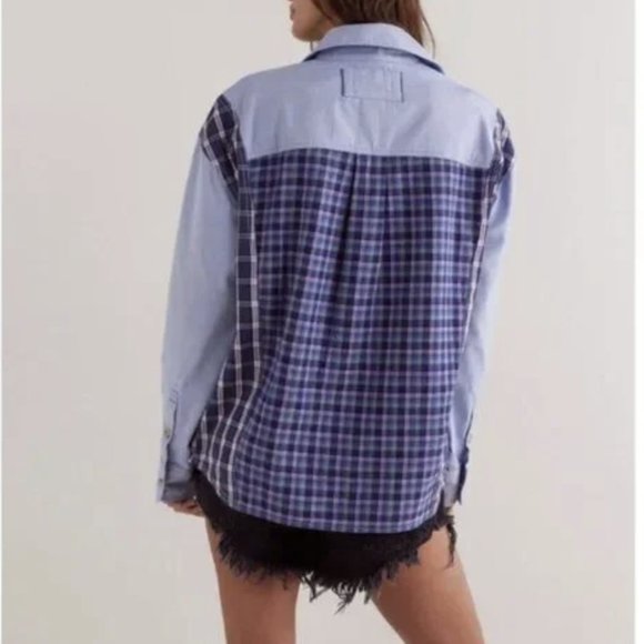 We The Free / FP Argyle Plaid Preppy Button Down NWT, M - Picture 4 of 7